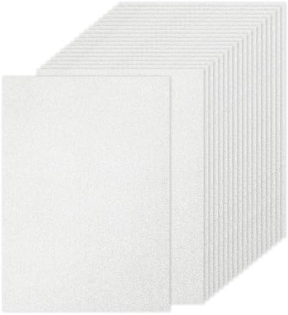 PATIKIL 60 Feuilles Papier Cartonné Pailleté Argenté, A4(21x29.7cm) 250gsm Papier Cartonné Brillant pour Scrapbooking, Fabrication de Cartes, Projets Artistiques de Bricolage, Fête
