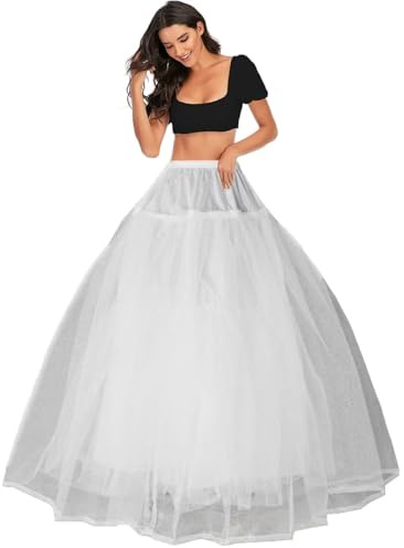 Enaguas Sin Aros de Enaguas Enteras Crinolina Blanca para Mujer Vestidos de Novia, Vestidos Falda Underskirt Cancan Enagua cancán, Enagua de Boda, Accesorios de la Boda, Wedding Petticoat