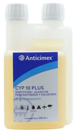 ANTICIMEX Insecticida Concentrado CIPERGEN 9,3% para cucarachas, mosquitos, hormigas, ácaros, carcoma, moscas | Insectos Rastreros y Voladores | Alta Eficacia y Efecto inmediato | 250 ml