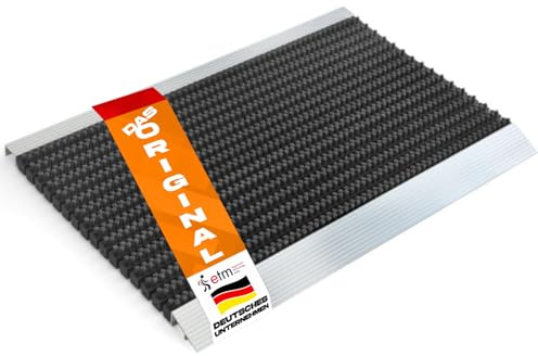etm Fussabtreter Aussenbereich Alu -Verschiedene Modelle - rostfrei & wetterfest - Haustür Fußabtreter (Profi Brush schwarz - mit Alu Rahmen, 50 x 80 cm)
