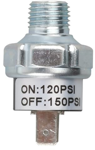 Janasiba Interrupteur de contrôle de pression d'air 1/4 NPT 120-150 PSI pour pneumatique