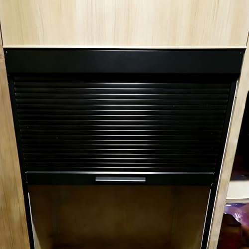 Customizable Rolling Cabinet Door ABS Slat, 18 24 26 32 34 36 40 50 in Roll Up Cabinet Tambour Door Kit, Replacement Kitchen Cabinet Shutter Door