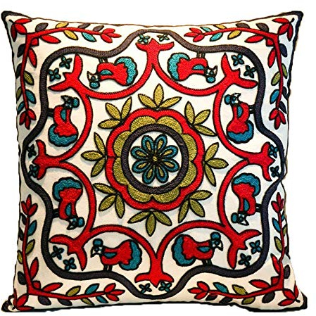 Zuodu - Housse de coussin fabriquée à la main et brodée - Motif bohème - Décoration de la maison