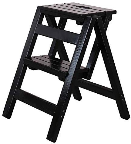 ZHZ-DT Tabouret Échelle en Bois Escabeau à 2 marches Chaise Pliant ménages Marchepieds Multifonction Étape Climb Intérieur Marche-Pieds Pliable Cuisine Bureau Bibliothèque, Capacité 150 kg