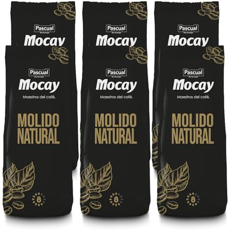 Mocay – Pack 6 Paquetes de Café Molido de Tueste Natural – 6 x 250 gr