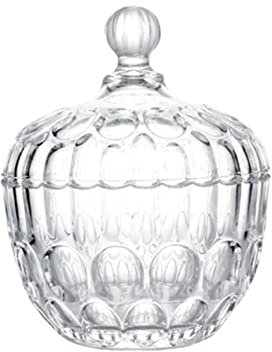 ericotry 1 sucrier en verre de cristal avec couvercle - Bocal à bijoux décoratif pour fête, mariage, maison, bureau (260 ml)