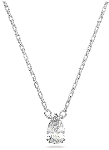 Swarovski Stilla Anhänger, Tropfenschliff, Weiß, Rhodiniert