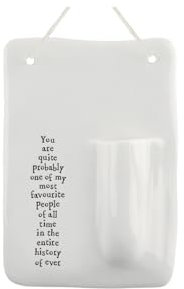 East of India Small Indoor Porcelain Hanging Wall Flower Vase Little Modern Home Ornament One of my most favourite people