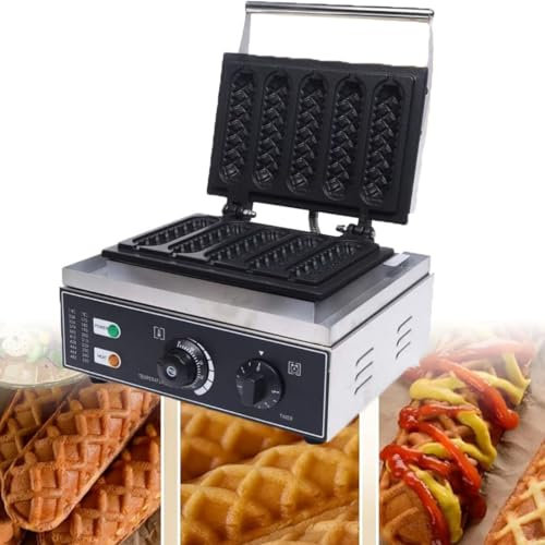Hot Dog Waffle Maker Iron Machine 1500W Electric Nonstick Corn Dog Maker with Temp Control and Timer - Perfect for French Muffins and Cheese Sticks