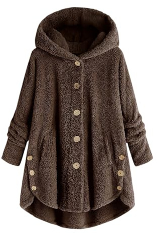 Manteau Femme Hiver Chic Running Sweat Grande Taille Chaud Polaire Coat Chauffante Tenue Manteau Chaud Hiver Laine Mode Veste Veste Polaire Femme Chaude Café M