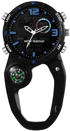 Lancardo Clip on Carabiner Watch: Multi-Function Analog Digital Date LED Alarm Sport Backpack Hiking Climbing for Men Women