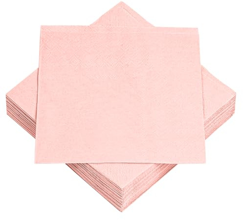 OFFCUP 40 Stück Servietten, 33x 33cm Einwegpapierservietten 2-Lagige Tissueservietten 1/4 Falz Cocktailservietten Schöne Servietten für Party Hochzeit Gastronomie Fest Babypartys, Rosa