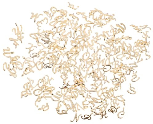 YOSADIER 156 Pezzi Lettere Metallo per Borse Charm Pendenti in Metallo Color Oro per Creazione Gioielli Design Elegante e Resistente Adatto a Progetti Fai-da-te