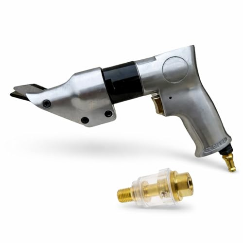 Air Metal Shear 18 Gauge Pneumatic Sheet Metal Cutter 3200 RPM Pistol Grip with 180 Degree Swivel Head