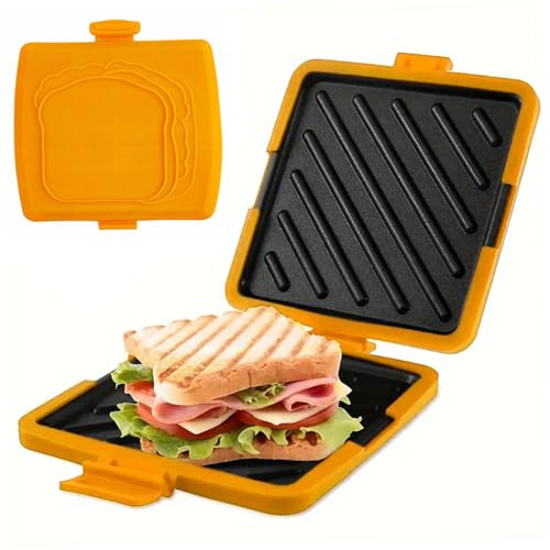 Hbbgdiy Mikrovågsugn smörgåsgrill matkvalitet silikon non-stick toastie maskin ingen tråd och diskmaskin säker mikrovågsugn brödrost press för grillad ost frukost smörgås hem kontor kök användning