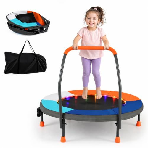 GOPLUS Trampoline Intérieur Enfant Ø90CM, Mini Trampoline Enfant Charge25KG