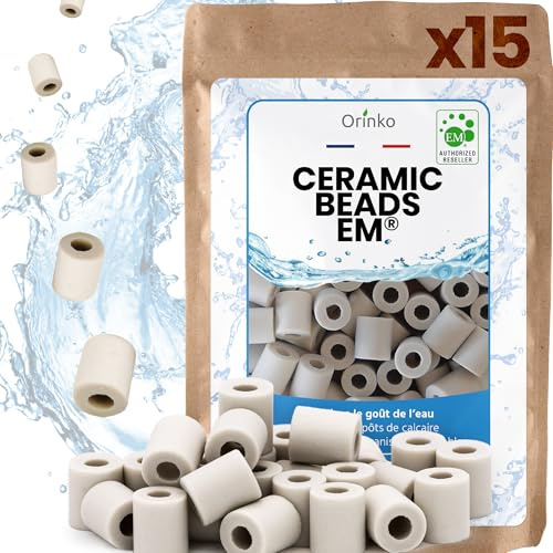 orinko® Perlas de Cerámica EM Grises x15 - Pastillas Naturales para Reducir Cal en el Agua - Cerámica Mineral para Jarras y Botellas Filtrantes - Alternativa Sostenible sin Plástico