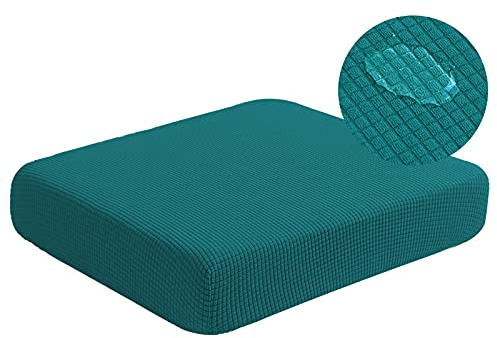 NC HOME Water Resistant Couch Cushion Covers Stretch Sofa Seat Slipcover for Pets, Thick RV Dinette Cushion Covers Sofa Protector, Washable (Small, Dark Teal)