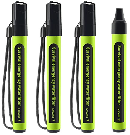 4 Pack Water Filter Straw - Water Purifying Device - Portable Personal Water Filtration Survival - for Emergency Kits Outdoor Activities and Hiking - Water Filter Camping Travel Survival Backpacking