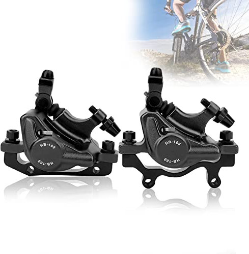 Keenso Fahrrad Hydraulische Scheibenbremse Set, HB-100 Mountainbike Aluminiumlegierung vorne und hinten Hydraulische Scheibenbremse für Mountainbike, Rennrad, elektrisches Faltrad (Schwarz)