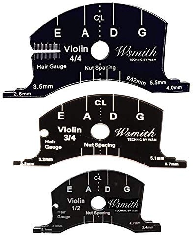 Jiayouy 3 x Griffbrett-Schaber-Vorlage Werkzeug 1/2 3/4 4/4 Violine Brücken Reparatur Referenz Werkzeug schwarz