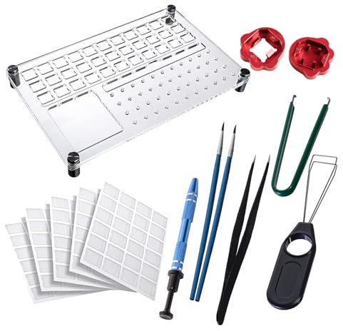 Gliging Switch Tester Switch Opener Acrylic Lube Station DIY Double-Deck Removal Platform Keycaps Puller for Custom Gateron Cherry Mechanical Keyboard Switch Films(Lubrication Kit B)