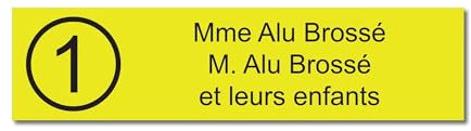 Placa grabada para nombre y número buzón autoadhesivo, 10 x 2,5 cm, personalizada, 1 a 3 líneas, color amarillo