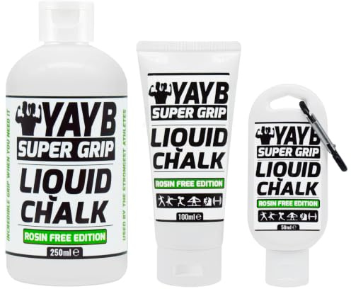 YAYB LIQUID CHALK ROSIN FREE | WHITE LABEL EDITION | Powerful Grip Formula | Sweat-Free Hands | Rock Climbing | Bouldering | Weight Lifting | Power Lifting | Bodybuilding (1x 500ml)