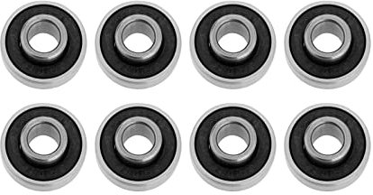 F Fityle 8 Stück Kugellager Skateboard Kugellager Longboard Rollschuh Kugellager 608 2RS, Doppelt geschirmt - Schwarz