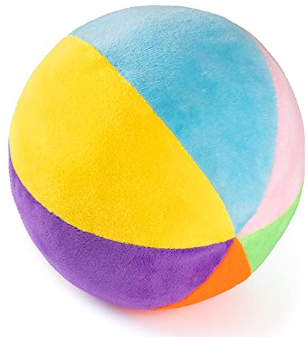 Rainbow Fabric Ball Rattle for Baby & Toddlers - Soft Plush Ball Toy | 0-36 Months