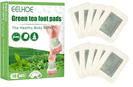 10 Pack Premium Foot Patch Pads Green Tea Detox Foot Pads Natural Organic Green Tea Foot Cleansing Pads, Rapid Foot Care and Pain Relief, Foot Patches for Better Sleep and Anti-Stress Relief (10PC)