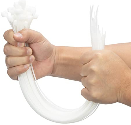 XINGO 100 Pieces White Large Cable Ties, Extra Long 400mm x 9mm UV Resistant Nylon Cable Ties, 80 KGS Heavy Duty Zip Ties