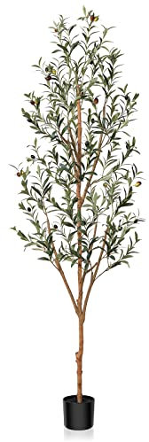 Kazeila Olivenbaum Künstlich 180cm Kunstpflanze Groß Künstliche Pflanzen Fake plastikpflanzen im Topf für Home Decor Zimmerdeko Schlafzimmer Dekoration
