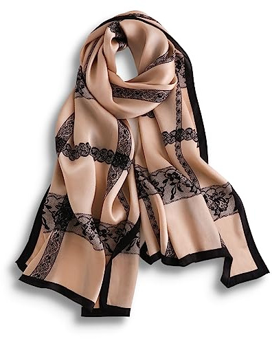 PoeticEHome Sciarpa Lunga in 100% Seta di Gelso - Scialle Oversize Donna per Testa, Collo e Capelli con Elegante Confezione Regalo (170x53cm)