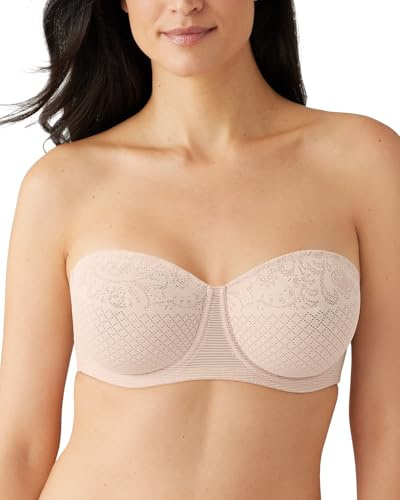 Wacoal Women's Visual Effects Strapless Minimizer Bra Molded, Opaque, Sand, 32F