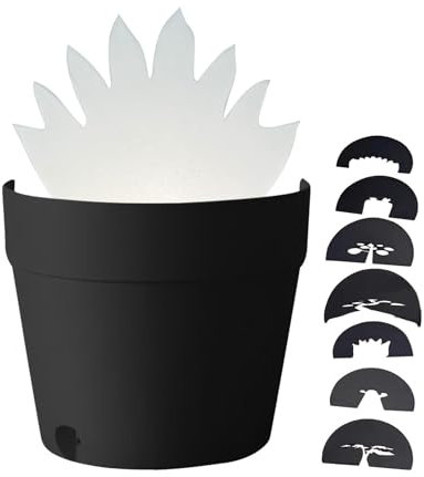 Nuyhgtr Maceta de proyección de luz, maceta de cementerio, iluminación de macetas, luz de cactus emergente, lámpara de agujero, decoración única de jardín, maceta iluminada, maceta de jardín