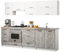 AKORD | KüchenmöbelSet 2.4m G2 | Küche Komplett | Kitchen Cabinet Set | Küchenschränke | Standschränke | Hängeschränke | Schubladen | Untertischschrank | Weiß & Beton Front