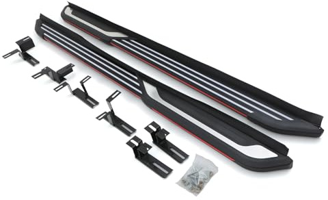 Predator4x4 Black and Silver Side Steps Compatible with Hyundai Tucson Tl MK3 2015-2020 Running Boards Bolt On Aluminium and ABS Running Board Rails Sidesteps Sills