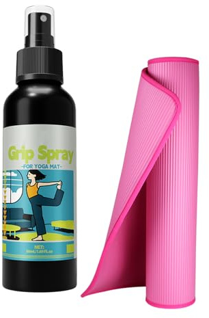 Jingyash Spray antideslizante para esterilla de yoga, spray de tracción para esterilla de yoga, limpiador deportivo multifuncional para levantamiento de pesas, gimnasia, escalada en roca