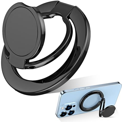 Tadpolez Soporte Anillo Magnético Giratorio 360° Universal - Agarre Magnético Móvil Fuerte, Compatible con iPhone 17/16/15/14/13/12 Pro/Samsung Galaxy A52/Google Pixel y Todos los Teléfonos