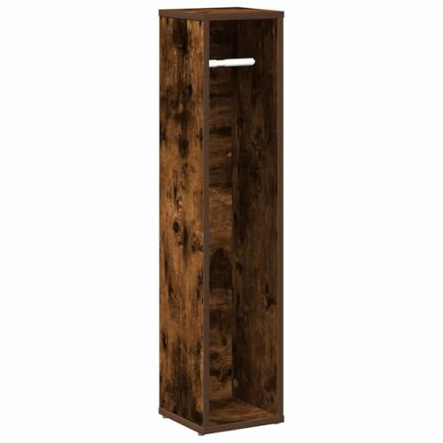 HETFTJN Armadietto da bagno con porta rotoli, armadietto da bagno sottile in legno di quercia affumicato, scaffale da bagno per nicchie, armadietto da bagno salvaspazio in rovere affumicato, 20,5 x 20