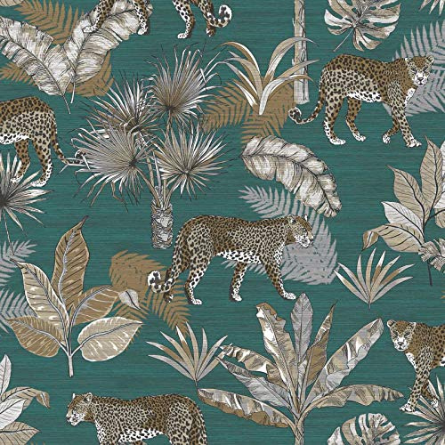 Grandeco Jungle Fever JF2104 Weft Fabric Effect Jungle Savannah Wallpaper Rolls