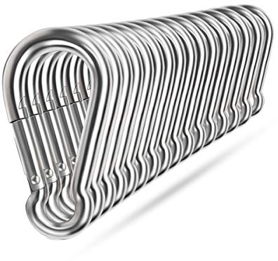 Spring Snap Hooks, 304 Stainless Steel Metal Clip Heavy Duty Rope Connector Small Snap Clamp Key Chain Link Buckle for Hammock Swing Set Outdoor Travel Camping Fishing Hiking
