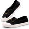 Harvest Land Womens Canvas Shoes Ladies Fashion Plimsolls Soft Trainers Low Top Slip on Sneaker Black 7.5