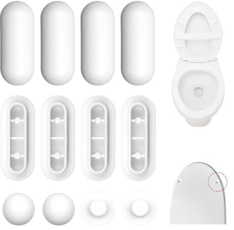 Tope de Asiento de Inodoro de 12 Piezas, Amortiguador Universal para Asiento y Tapa de Inodoro, Reduce el Ruido, para el Hogar, La Oficina y el Hotel (blanco)