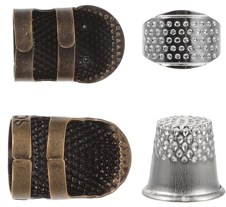 Alipis Set da 2 Ditali in Metallo per Cucito e Ricamo, Protezione per Punte delle Dita, Accessori Leggeri e Compatti per Lavori di Sartoria Fai da Te e Artigianato Manuale