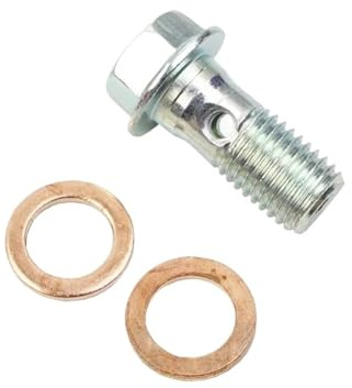 Fiakaon Set Leve Freno e Frizione per Moto Bulloni Freno per Motocicletta M10 x 1,25, Viti per Tubo Freno, bulloni Banjo, Viti universali per Pinza Freno e Frizione, Pompa a Pedale(One Hole B)