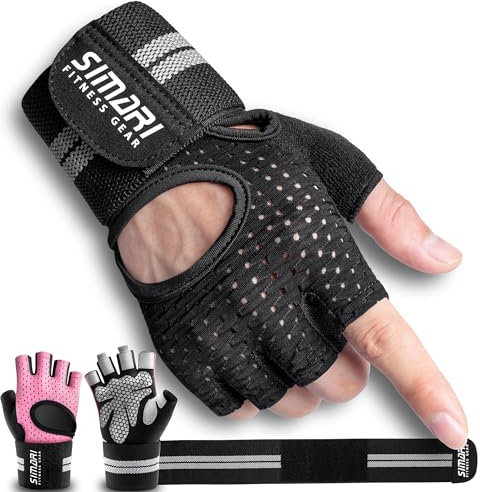 SIMARI Trainingshandschuhe Männer Frauen volle Finger Gewichtheben Handschuhe mit Handgelenk Unterstützung für Gym Übung Fitness Training Aufzüge aus SMRG902