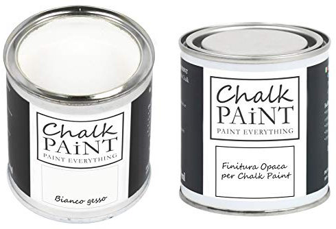 Chalk Paint & Finish – Kreideweiß + Klarlack-Finish – Set mit Lack- und Schutzlack (250 ml + 250 ml)