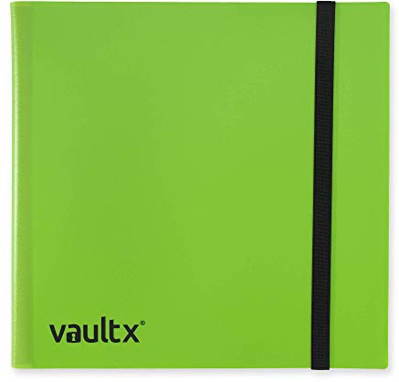 Vault X 12 Pocket Trading Card Strap Binder, 480 cards, Standard, 20 Side-Loading Pages, Folder for Collectible Card Games, Sports, TCG (Green)